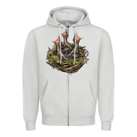 Dove Grey Bird Nest With Baby Birds Zipper Hoodie - LillyAllenDesigns
