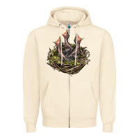 Sandshell Bird Nest With Baby Birds Zipper Hoodie - LillyAllenDesigns