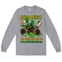 Heather Grey shamrocks crusher monster truck with shamrocks Long Sleeve Tee - AdoDesignShop