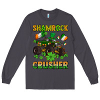 Smoke shamrocks crusher monster truck with shamrocks Long Sleeve Tee - AdoDesignShop