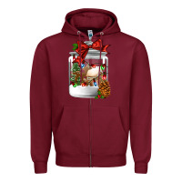Burgundy Christmas cookie jar Zipper Hoodie - Jasminsmagicworld