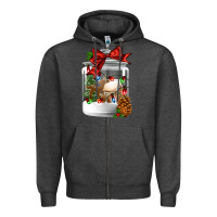 Charcoal Heather Christmas cookie jar Zipper Hoodie - Jasminsmagicworld
