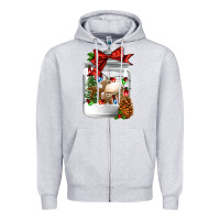 Heather Grey Christmas cookie jar Zipper Hoodie - Jasminsmagicworld