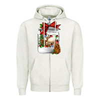 Oatmeal Heather Christmas cookie jar Zipper Hoodie - Jasminsmagicworld