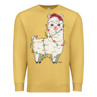 Antique Gold christmas llama Premium Sweatshirt - MaliasSmallBusiness
