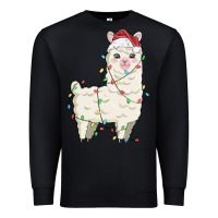 Black christmas llama Premium Sweatshirt - MaliasSmallBusiness
