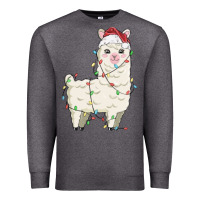 Charcoal Heather christmas llama Premium Sweatshirt - MaliasSmallBusiness