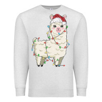 Oatmeal Heather christmas llama Premium Sweatshirt - MaliasSmallBusiness