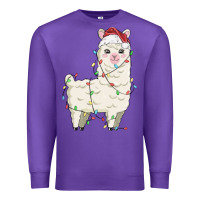 Purple christmas llama Premium Sweatshirt - MaliasSmallBusiness