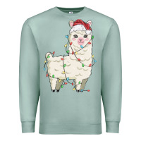 Seafoam christmas llama Premium Sweatshirt - MaliasSmallBusiness