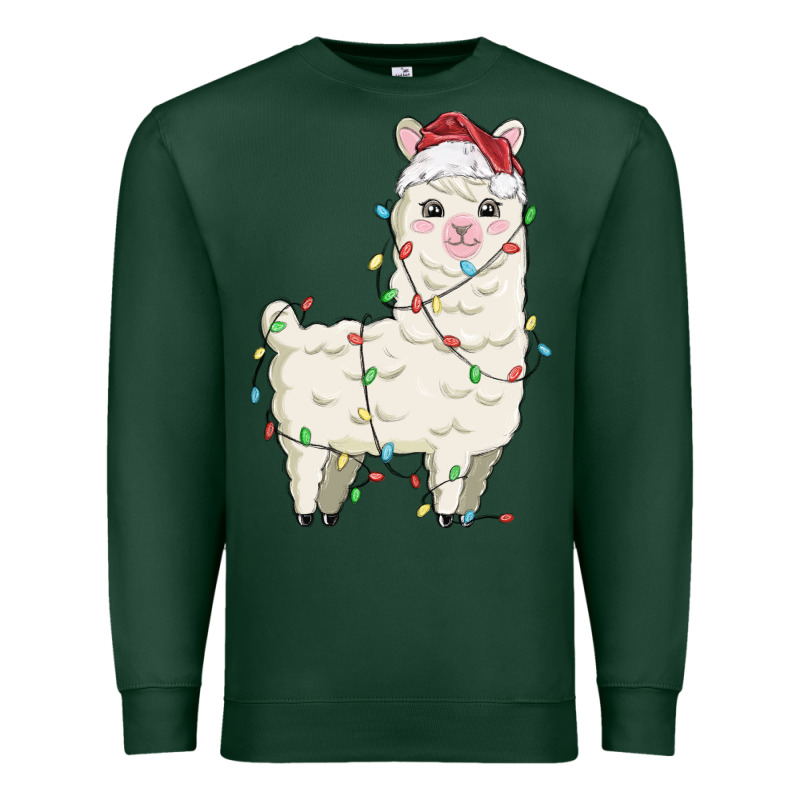 Christmas Llama Premium Sweatshirt by MaliasSmallBusiness | Teevron