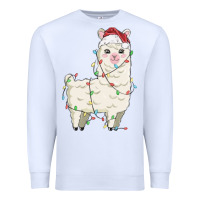 White christmas llama Premium Sweatshirt - MaliasSmallBusiness