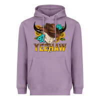 Lavender yeehaw bull skull Heavyweight Hoodie - NancyCooperArtShop