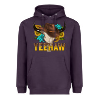 Plum yeehaw bull skull Heavyweight Hoodie - NancyCooperArtShop