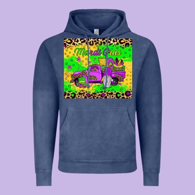 Mardi Gras Gnome Truck Vintage Hoodie Designed By Jahusdesignshop