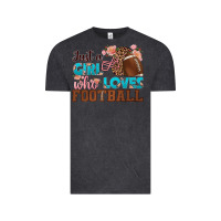 Vintage Black just a girl who loves football Vintage Tee - HRA Design Shop