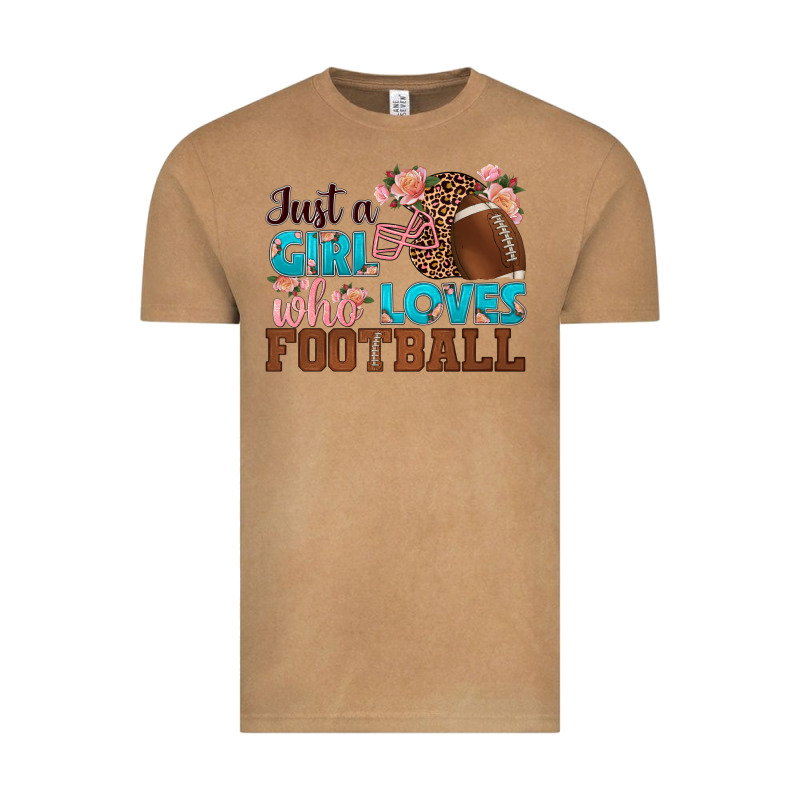 Just A Girl Who Loves Football Vintage Tee by HRA Design Shop | Teevron