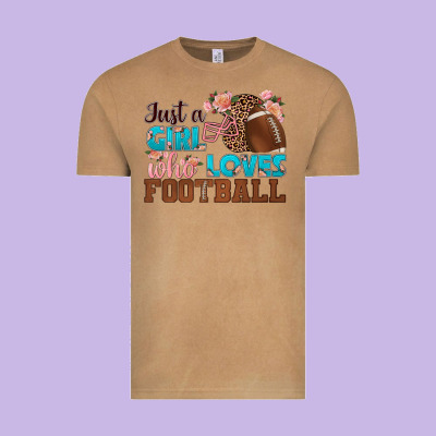 Just A Girl Who Loves Football Vintage Tee Designed By Hra Design Shop