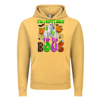 Vintage Mustard i'm just here for the boos Vintage Hoodie - Zillion Design Studio
