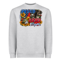 Heather Grey Proud army mom 4th of july Heavyweight Sweatshirt - CowGirlArtShop