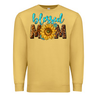 Antique Gold blessed mom with sunflower Premium Sweatshirt - NancyCooperArtShop