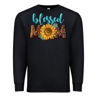 Black blessed mom with sunflower Premium Sweatshirt - NancyCooperArtShop