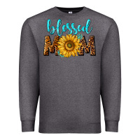 Charcoal Heather blessed mom with sunflower Premium Sweatshirt - NancyCooperArtShop