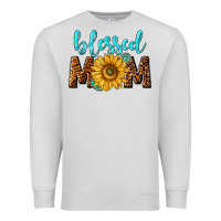 Dove Grey blessed mom with sunflower Premium Sweatshirt - NancyCooperArtShop