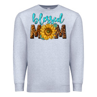 Heather Grey blessed mom with sunflower Premium Sweatshirt - NancyCooperArtShop