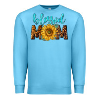 Ocean Blue blessed mom with sunflower Premium Sweatshirt - NancyCooperArtShop