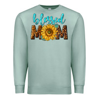 Seafoam blessed mom with sunflower Premium Sweatshirt - NancyCooperArtShop