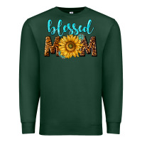 Sports Green blessed mom with sunflower Premium Sweatshirt - NancyCooperArtShop