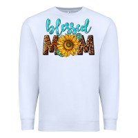 White blessed mom with sunflower Premium Sweatshirt - NancyCooperArtShop