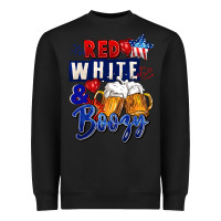 Black Red white and boozy 4th of july Heavyweight Sweatshirt - CowGirlArtShop