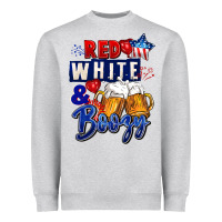 Heather Grey Red white and boozy 4th of july Heavyweight Sweatshirt - CowGirlArtShop