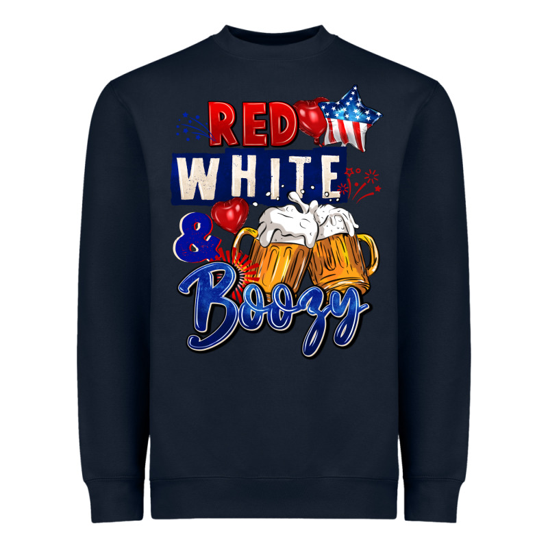 Red White And Boozy 4th Of July Heavyweight Sweatshirt by CowGirlArtShop | Teevron