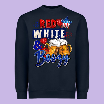 Red White And Boozy 4th Of July Heavyweight Sweatshirt Designed By Cowgirlartshop