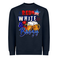 Navy Red white and boozy 4th of july Heavyweight Sweatshirt - CowGirlArtShop