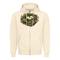 Sandshell Bird Nest With Eggs Zipper Hoodie - LillyAllenDesigns