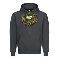 Smoke Bird Nest With Eggs Zipper Hoodie - LillyAllenDesigns