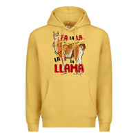 Antique Gold christmas llama Premium Hoodie - LillyAllenDesigns