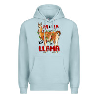 Blue Mist christmas llama Premium Hoodie - LillyAllenDesigns