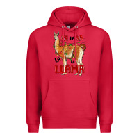 Cardinal christmas llama Premium Hoodie - LillyAllenDesigns
