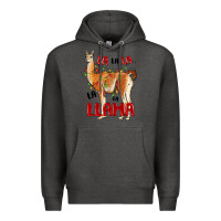 Charcoal Heather christmas llama Premium Hoodie - LillyAllenDesigns