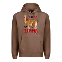 Chestnut christmas llama Premium Hoodie - LillyAllenDesigns