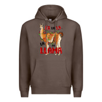 Coffee christmas llama Premium Hoodie - LillyAllenDesigns