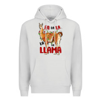 Dove Grey christmas llama Premium Hoodie - LillyAllenDesigns