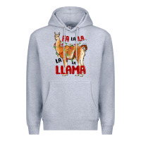 Heather Grey christmas llama Premium Hoodie - LillyAllenDesigns