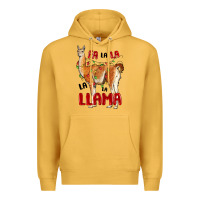 Mustard christmas llama Premium Hoodie - LillyAllenDesigns