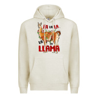 Oatmeal Heather christmas llama Premium Hoodie - LillyAllenDesigns